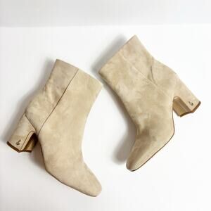 SAM EDELMAN FAWN WARM OAT SUEDE WOMEN BOOTS 6.5 NEW WITH PARTIAL STICKER TAGS